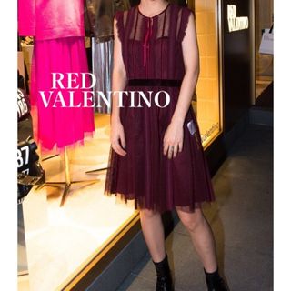 レッドヴァレンティノ(RED VALENTINO)のレッドヴァレンティノ　膝丈ワンピース レース ドレス(ひざ丈ワンピース)