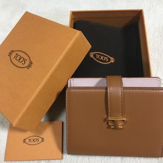 トッズ TOD'S ダブルT二つ折り財布 ブラウン