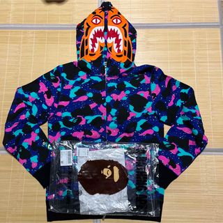 確実正規品　エイプ　bape　青迷彩　パーカー　ape