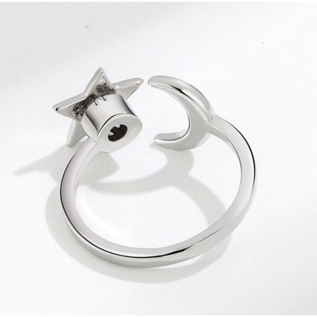 【一点限り、新品未使用】指輪　星月シルバー開口リング　男女兼用 レディースのアクセサリー(リング(指輪))の商品写真