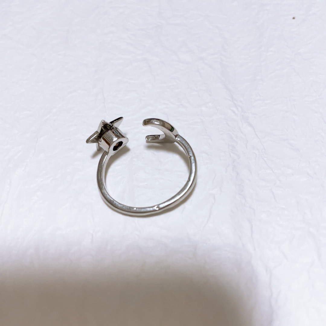 【一点限り、新品未使用】指輪　星月シルバー開口リング　男女兼用 レディースのアクセサリー(リング(指輪))の商品写真