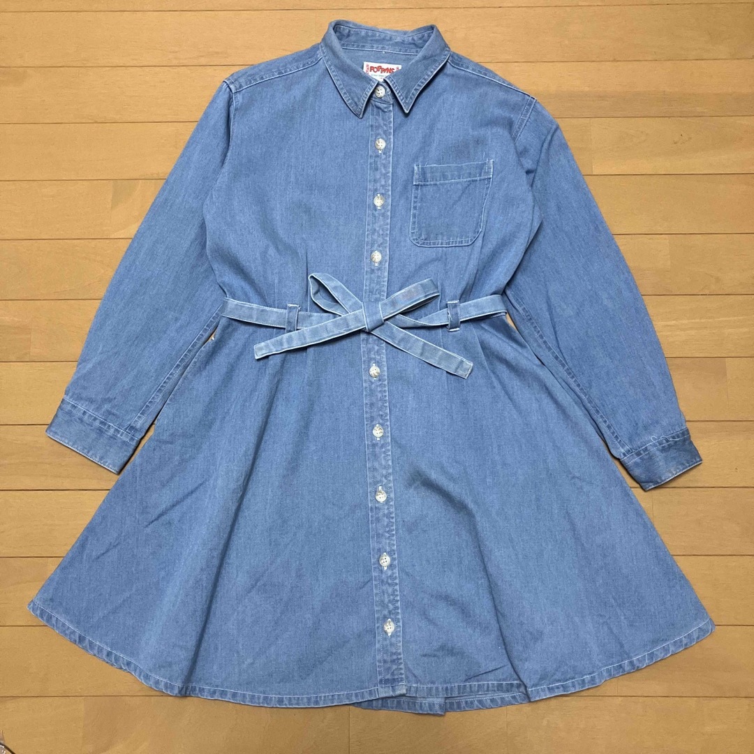 Disney(ディズニー)のデニムワンピース　くまのプーさん　140 キッズ/ベビー/マタニティのキッズ服女の子用(90cm~)(ワンピース)の商品写真