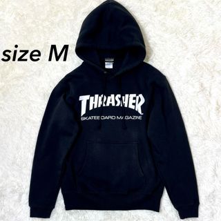 スラッシャー(THRASHER)のTHRASHER スラッシャー　パーカー　ビッグロゴ　プリントロゴ　ブラック　M(パーカー)