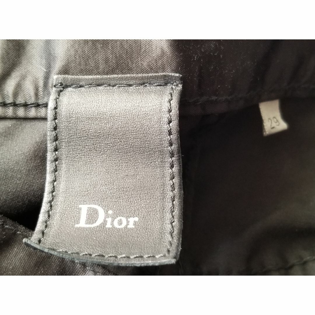 DIOR HOMME(ディオールオム)の超入手困難ディオールオム06AWエディ期全サテン爪痕Wダメージ黒パンツ29日本製 メンズのパンツ(デニム/ジーンズ)の商品写真
