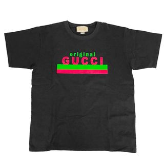 グッチ ロゴ ウォッシュドオーバーサイズ 半袖Ｔシャツ メンズ 黒 S