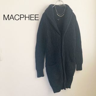 マカフィー(MACPHEE)の★マカフィー★ウールロングカーディガン ネイビー(カーディガン)