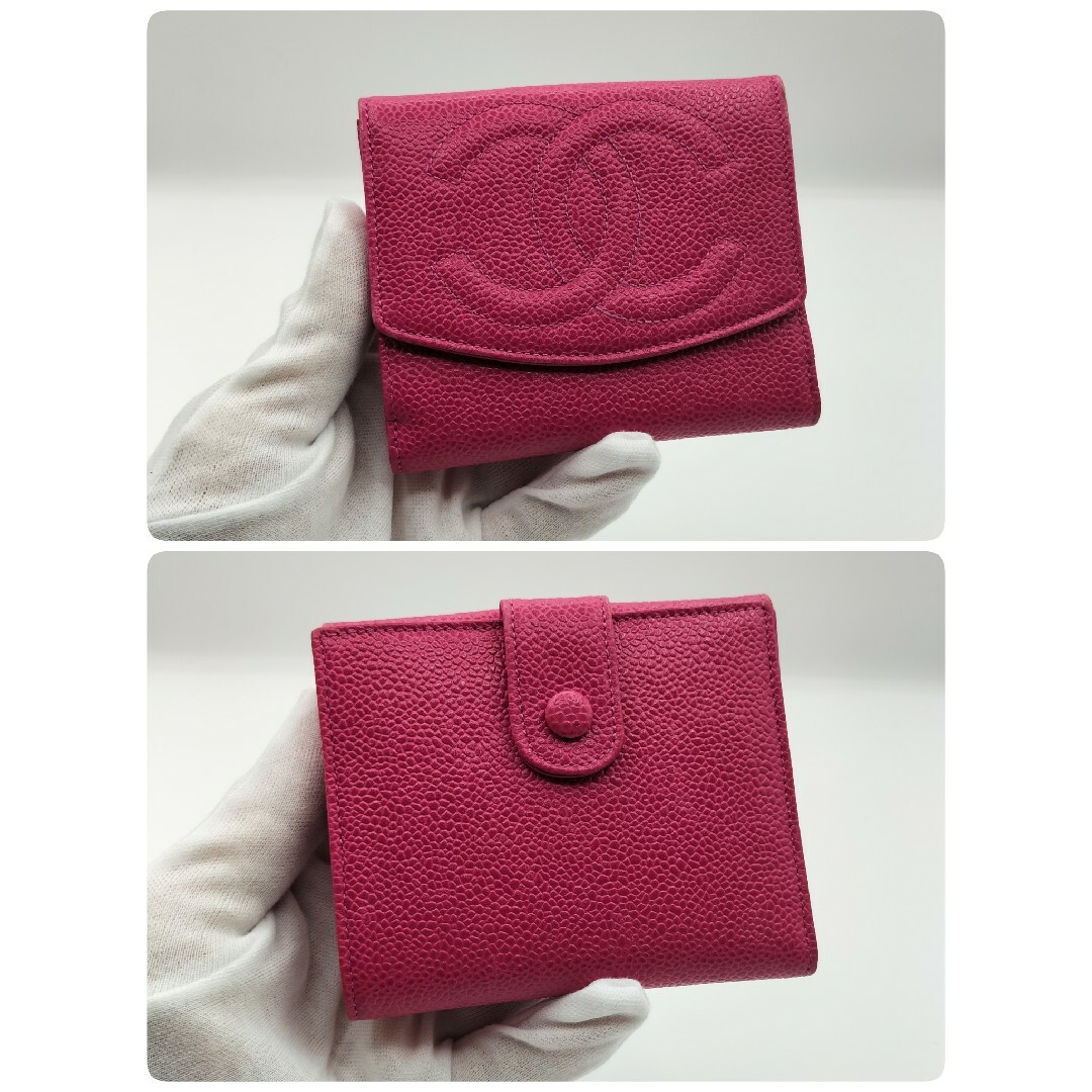 CHANEL(シャネル)の美品☆シャネル Wホック 折り財布 ピンク レディースのファッション小物(財布)の商品写真