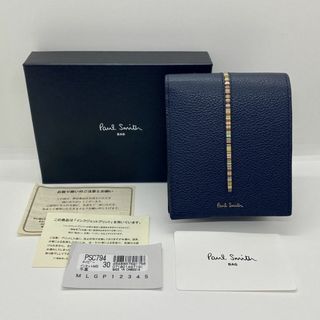 ポールスミス(Paul Smith)の新品■ポールスミス/ PaulSmith■インセットマルチストライプ 折財布■紺(折り財布)