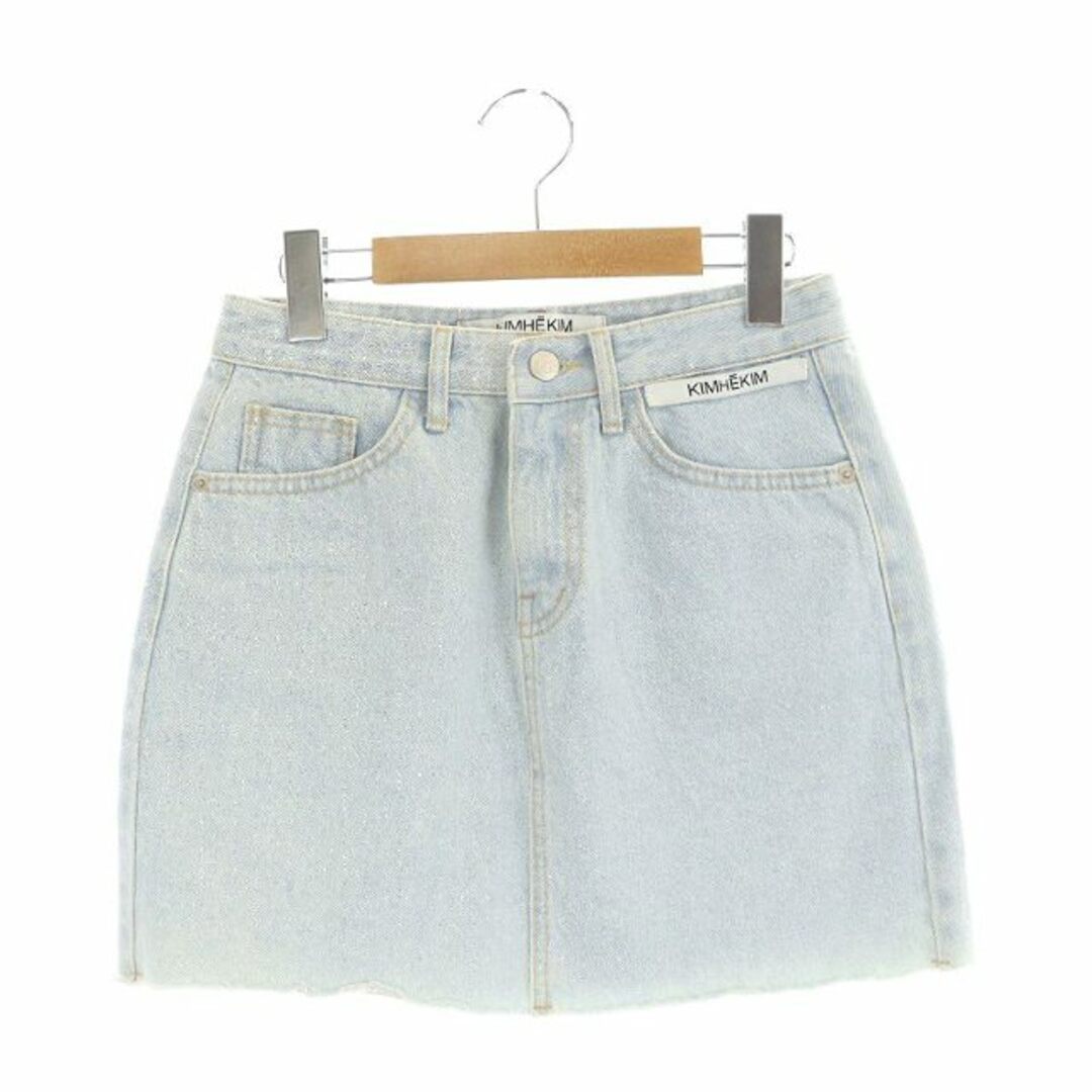 キムヘキム LABEL DENIM MINI SKIRT デニムミニスカート65cmヒップ