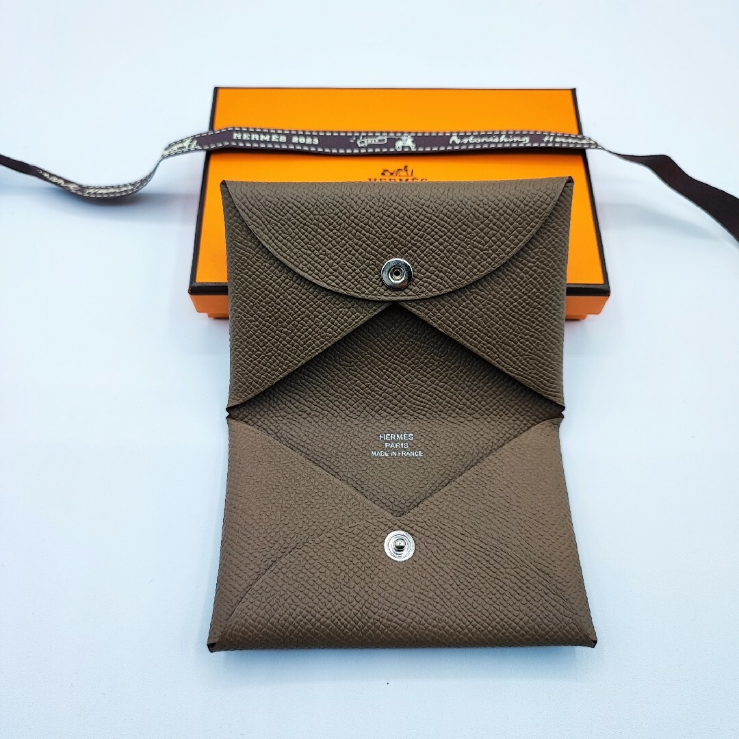 Hermes - HERMES エルメス カルヴィ カードホルダー エトゥープ 新品未 ...