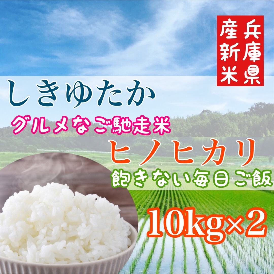 産地直送【農家直送】食べ比べ２種☆兵庫県産しきゆたか×ヒノヒカリ 各10kg