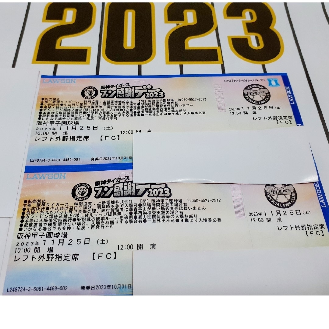 2023年　阪神タイガースファン感謝デー　チケット