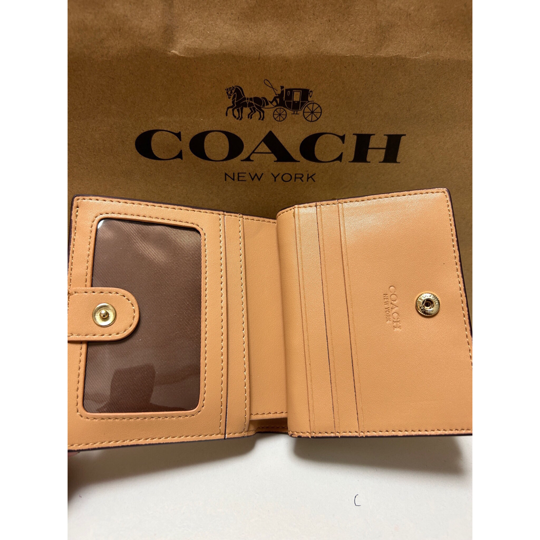 COACH - 24【新品未使用】coach コーチ 二つ折り ミニ財布 花柄 ...