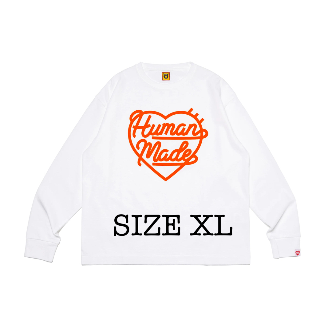 HUMAN MADE Heart L/S T-Shirt "White"トップス