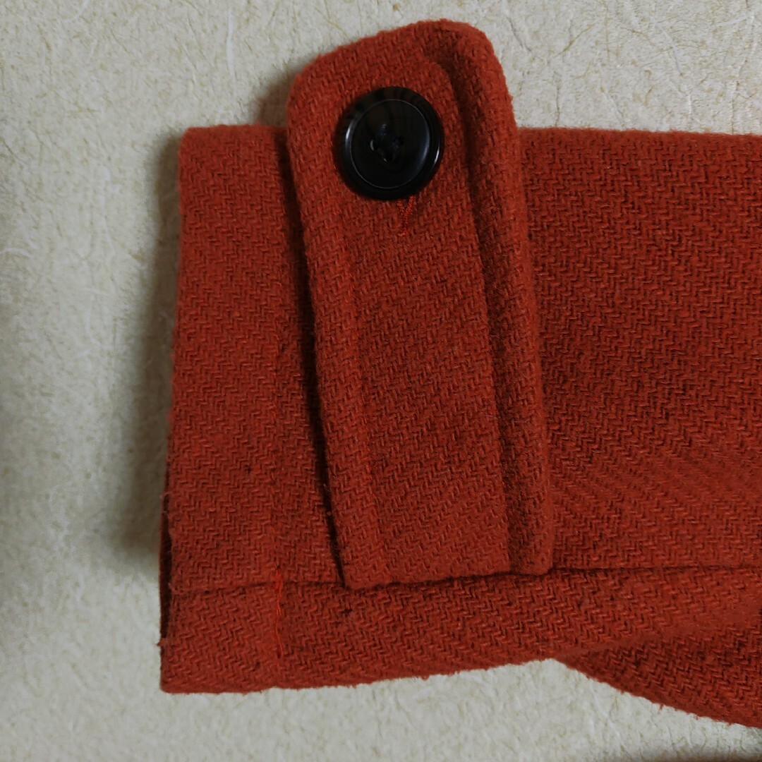 ワンチャウ wanchechou ダッフルコート Mサイズ オレンジ フーデッド レディースのジャケット/アウター(ダッフルコート)の商品写真
