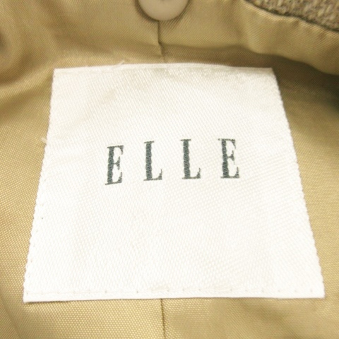 ELLE(エル)のエル ジャケット コート ツイード ステンカラー 比翼 ウール 38 ベージュ レディースのジャケット/アウター(その他)の商品写真