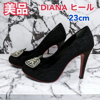 ✨ブラック×レース✨極美品 DIANA/ダイアナ ローヒール  24.5cm