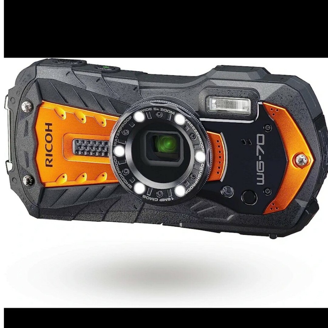 RICOH(リコー)の【新品未使用】RICOH　WG-70 オレンジ スマホ/家電/カメラのカメラ(コンパクトデジタルカメラ)の商品写真