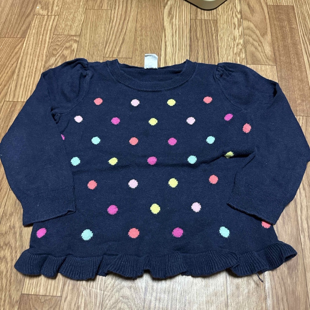 babyGAP(ベビーギャップ)のネイビー　フリルニット キッズ/ベビー/マタニティのキッズ服女の子用(90cm~)(ニット)の商品写真