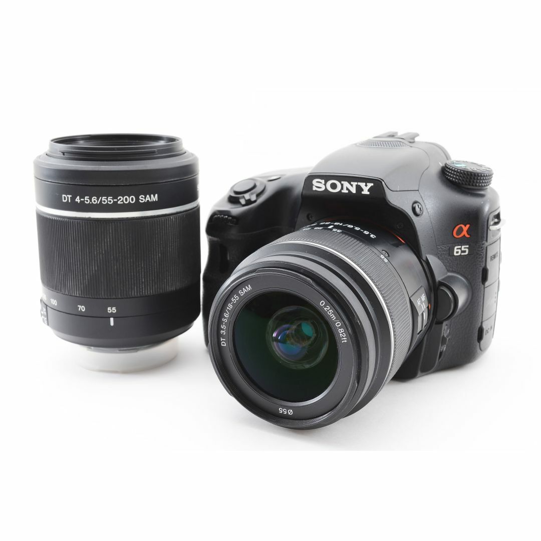 ソニー SONY 一眼レフカメラ α65 標準レンズ＆望遠レンズ-