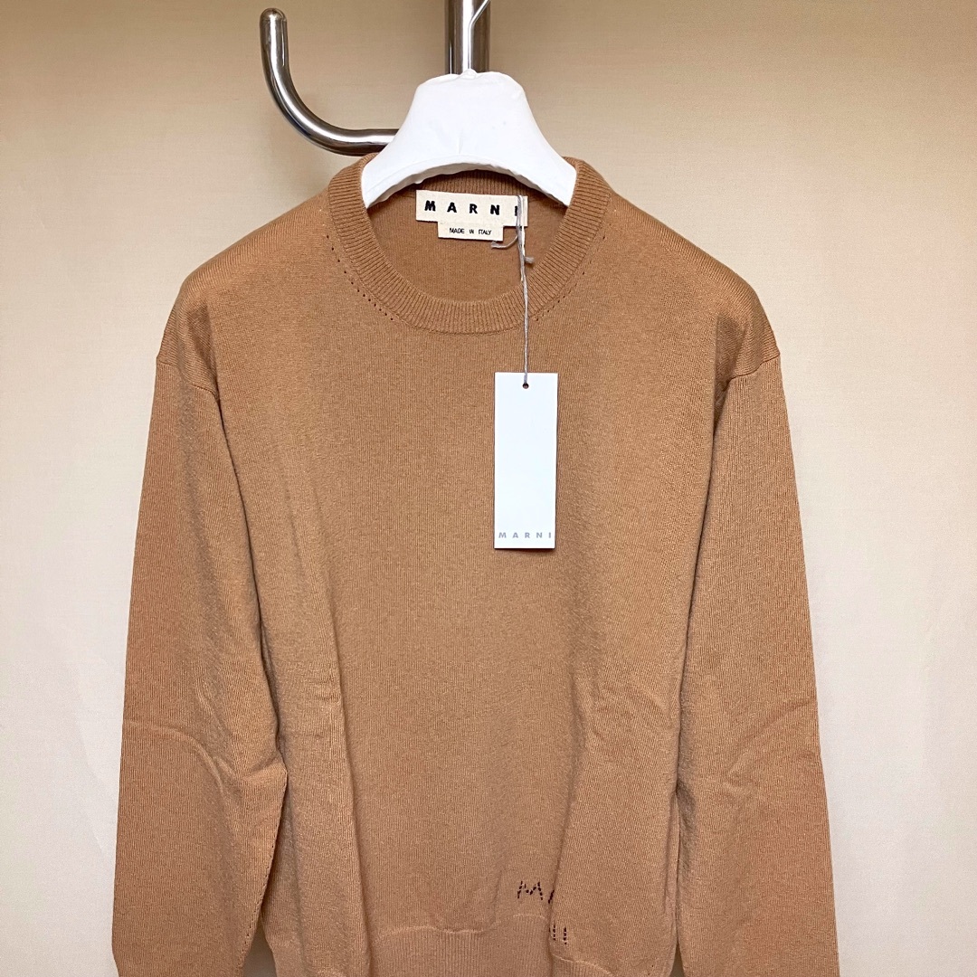 Marni(マルニ)の新品 50 20ss マルニ ロゴ刺繍ニット セーター ウール 4630 メンズのトップス(ニット/セーター)の商品写真