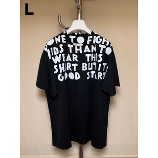 マルタンマルジェラ(Maison Martin Margiela)の新品 L マルジェラ 21AW エイズ Tシャツ カットソー 黒白 5498(Tシャツ/カットソー(半袖/袖なし))