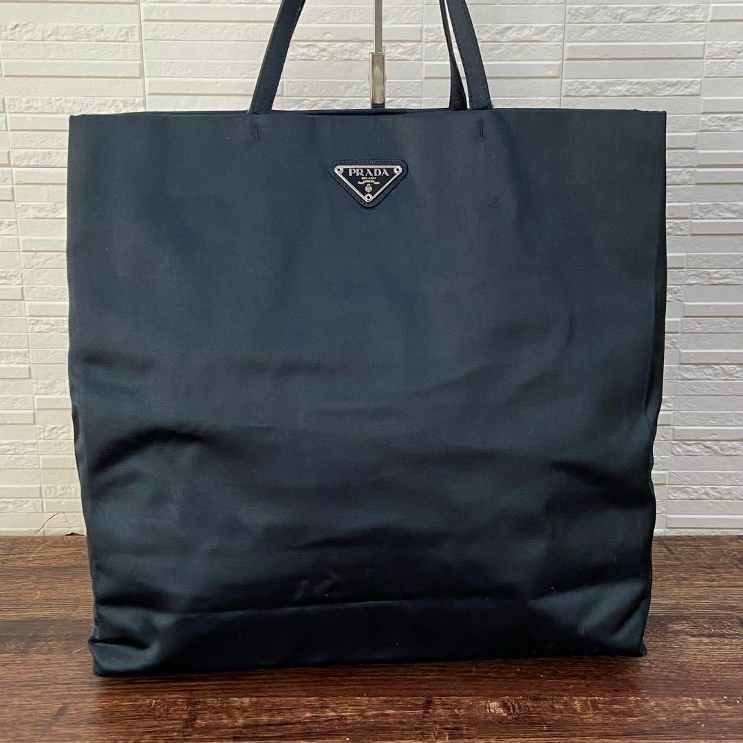 PRADA - プラダ サテン トート ハンド バッグ 三角 ロゴ プレート