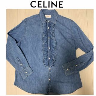 フランス製 CELINE レオパード ボウタイ ブラウス / セリーヌ リボン