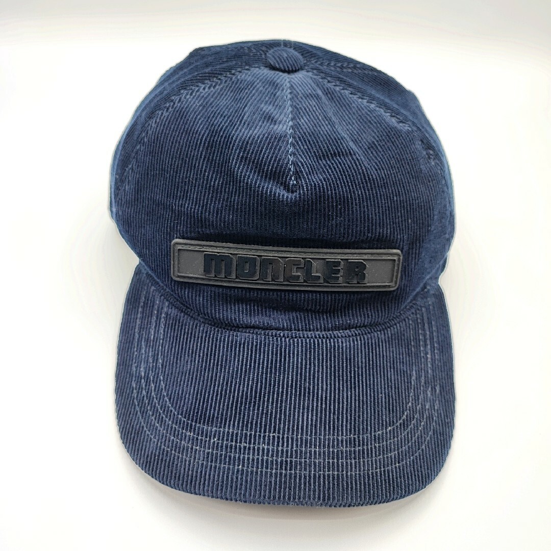 新品 MONCLER BASEBALL キャップ コーデュロイ ネイビー