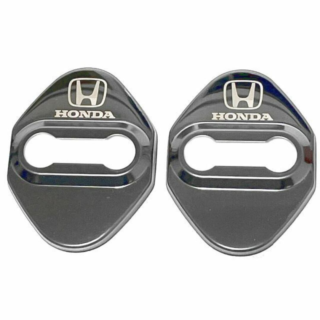 ホンダ(ホンダ)のホンダ ドアストライカーカバー ドアロックカバー 黒(2個セット) 自動車/バイクの自動車(車内アクセサリ)の商品写真