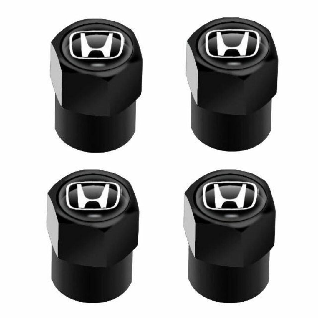 ホンダ(ホンダ)のホンダ タイヤバルブ エアーバルブ キャップ 黒 (4個セット) 自動車/バイクの自動車(ホイール)の商品写真