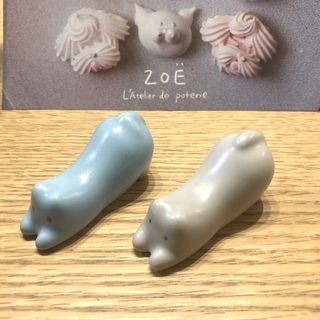 ZOE 波佐見焼　ねこ　箸置き　2個セット(カトラリー/箸)