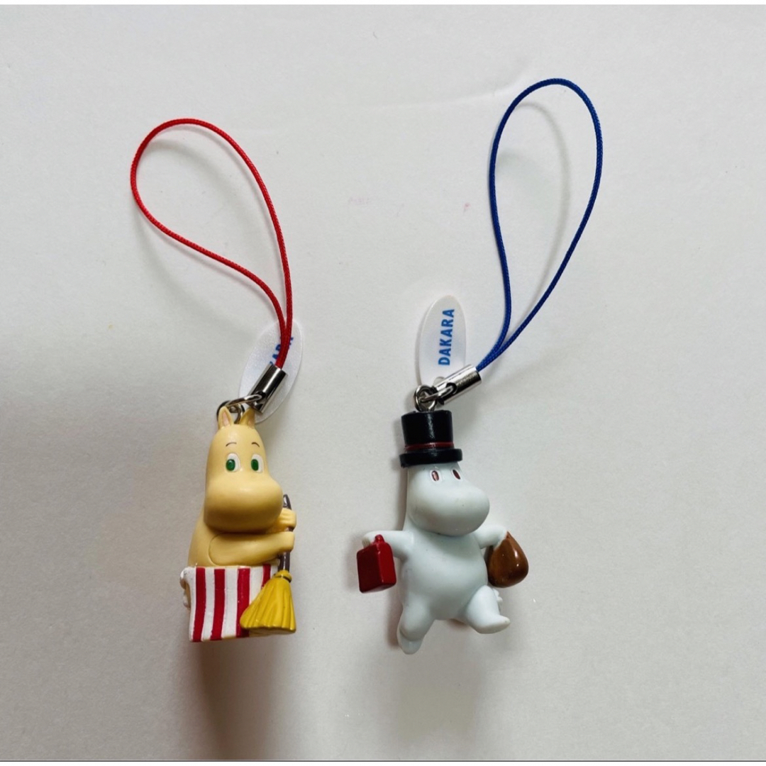 MOOMIN(ムーミン)のサントリー ダカラ ムーミン一家 ながら運動 ストラップセット　パパ　ママ エンタメ/ホビーのコレクション(ノベルティグッズ)の商品写真