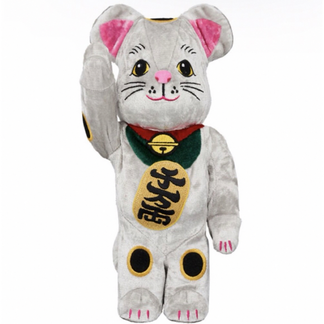 MEDICOM TOY(メディコムトイ)のBE@RBRICK 招き猫 着ぐるみ 銀 400％ 2体 ハンドメイドのおもちゃ(フィギュア)の商品写真