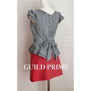 ギルドプライム(GUILD PRIME)のGUILD PRIME ストライプ　フレアスリーブブラウス(シャツ/ブラウス(半袖/袖なし))