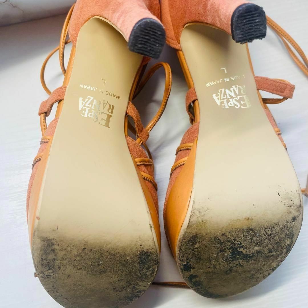 サンダル Lサイズ　レースアップ レディース オレンジ レディースの靴/シューズ(ビーチサンダル)の商品写真