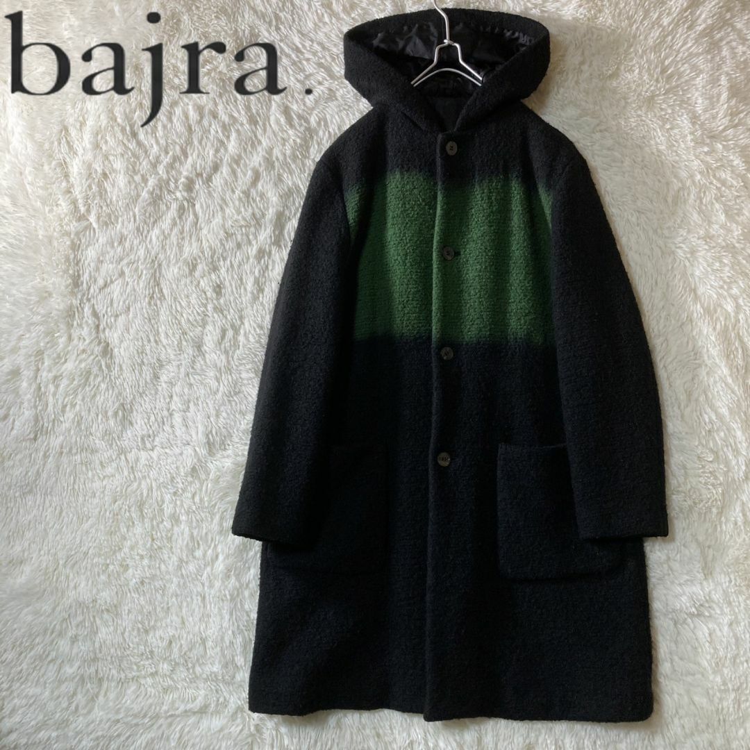 BAJRA(バジュラ)の美品 bajra バジュラ バイカラー ウールコート ウール100% 日本製 メンズのジャケット/アウター(ステンカラーコート)の商品写真