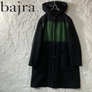 バジュラ(BAJRA)の美品 bajra バジュラ バイカラー ウールコート ウール100% 日本製(ステンカラーコート)