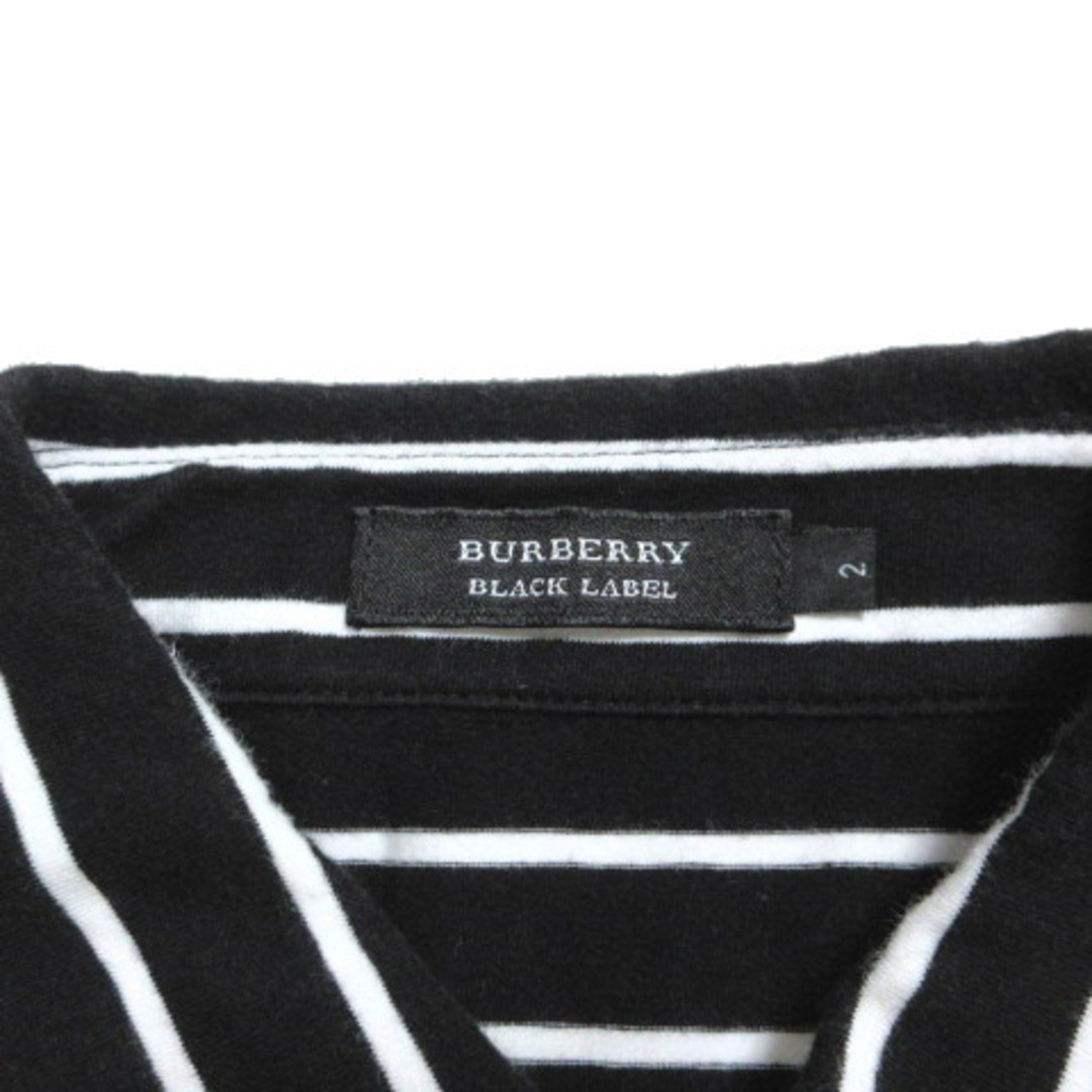 BURBERRY BLACK LABEL(バーバリーブラックレーベル)のバーバリーブラックレーベル 美品 ポロシャツ 半袖 ボーダー 国内正規 2 黒  メンズのトップス(ポロシャツ)の商品写真