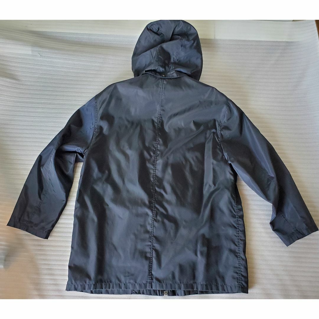 PRADA(プラダ)のプラダPRADAナイロンセミロングブルゾンジャケット濃紺フード付クリーニング済  メンズのジャケット/アウター(ナイロンジャケット)の商品写真