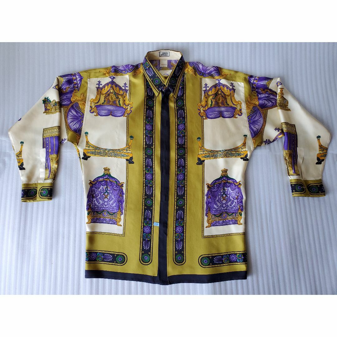 Gianni Versace(ジャンニヴェルサーチ)のジャンニヴェルサーチATELIERVERSACEシルク100%シャツ48 メンズのトップス(シャツ)の商品写真