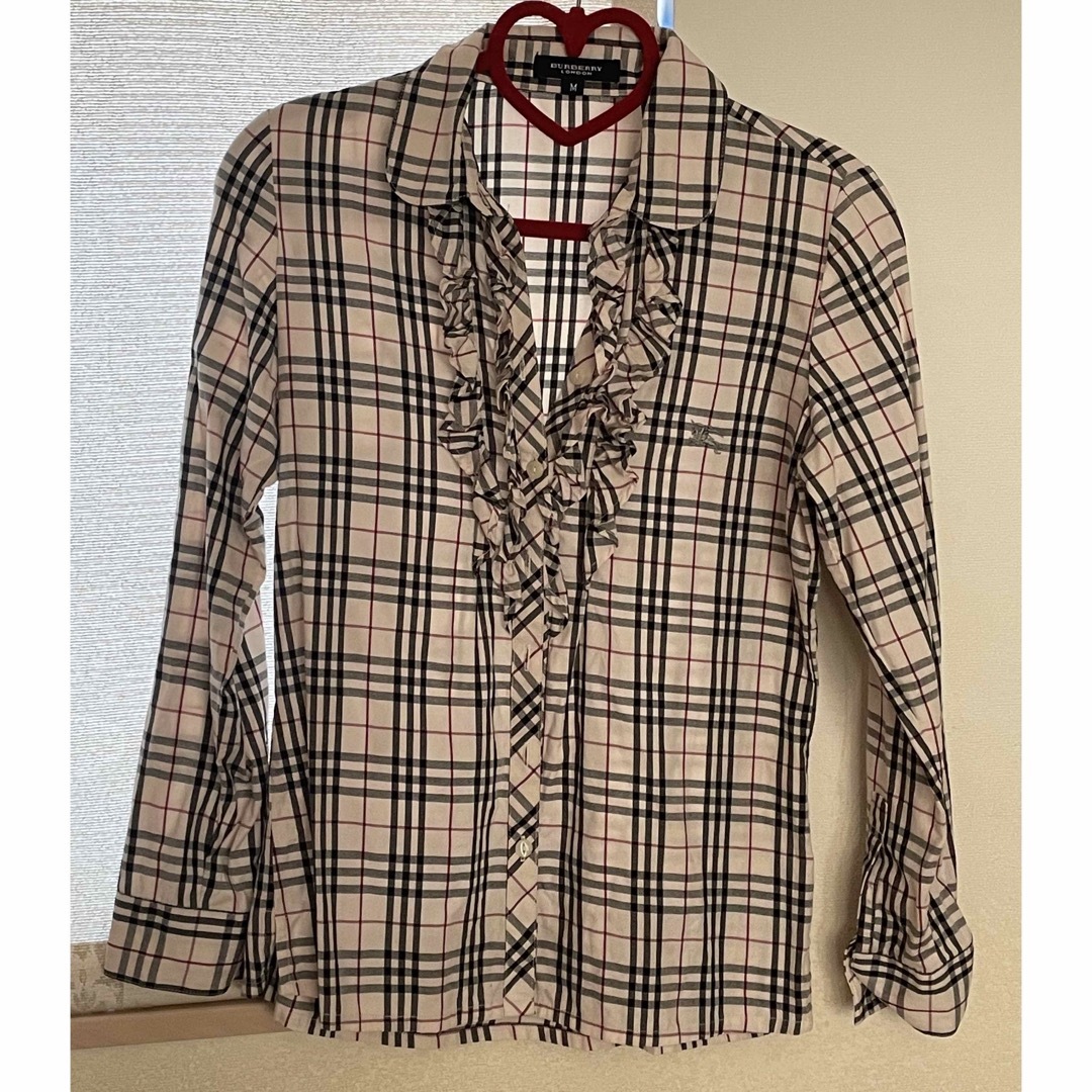 BURBERRY - ❤️バーバリー❤️フリルシャツ ブラウス チェック柄 M