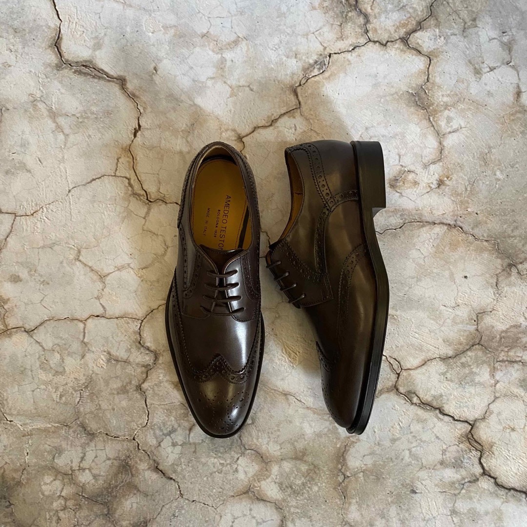 a.testoni(アテストーニ)の新品 アメデオ テストーニ フルブローグ ダービーシューズ 革靴 レザーシューズ メンズの靴/シューズ(ドレス/ビジネス)の商品写真