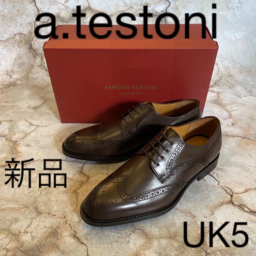 a.testoni - 新品 アメデオ テストーニ フルブローグ ダービーシューズ