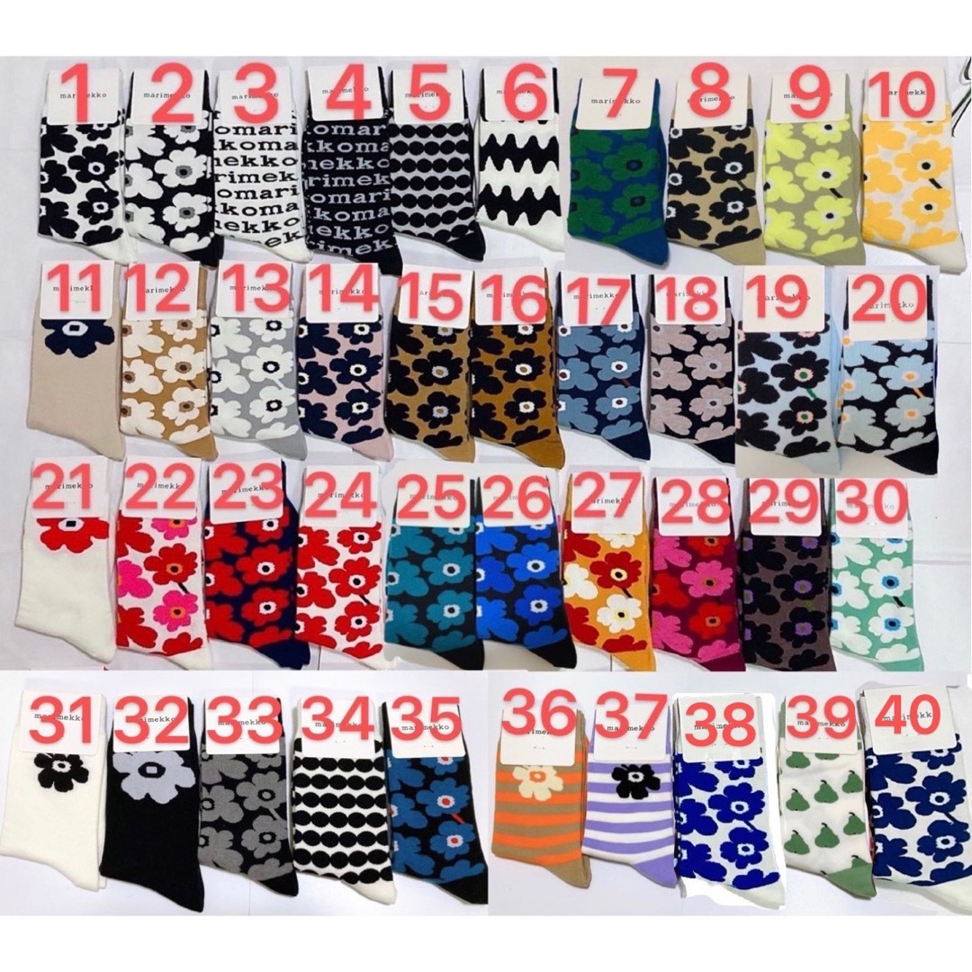 2,9,13,25,26,28】6足 marimekko マリメッコ 靴下の通販 by メロン☆即