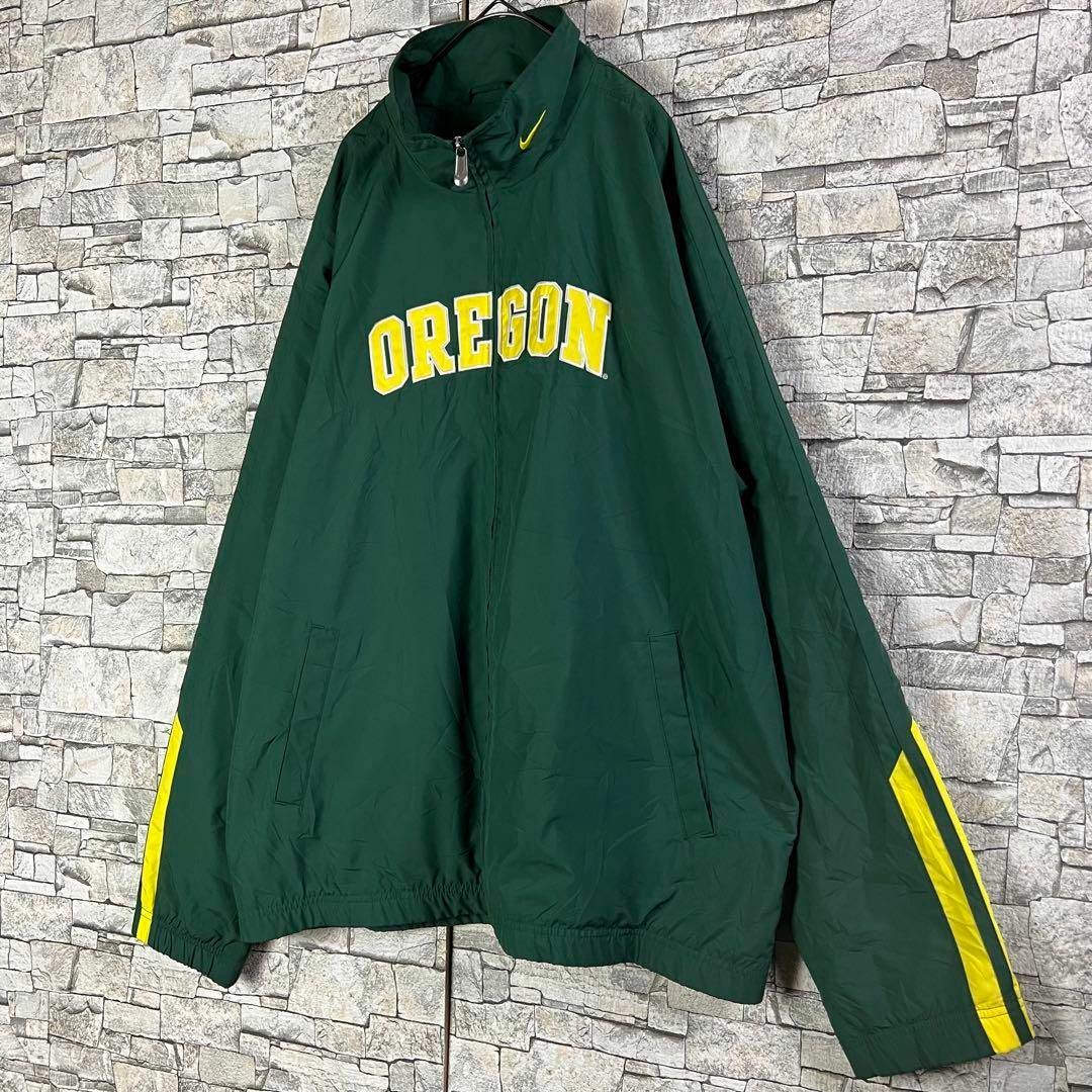 NIKE(ナイキ)の【レア】NIKE OREGON プリントロゴ ナイロンジップジャケット XXL メンズのジャケット/アウター(ナイロンジャケット)の商品写真