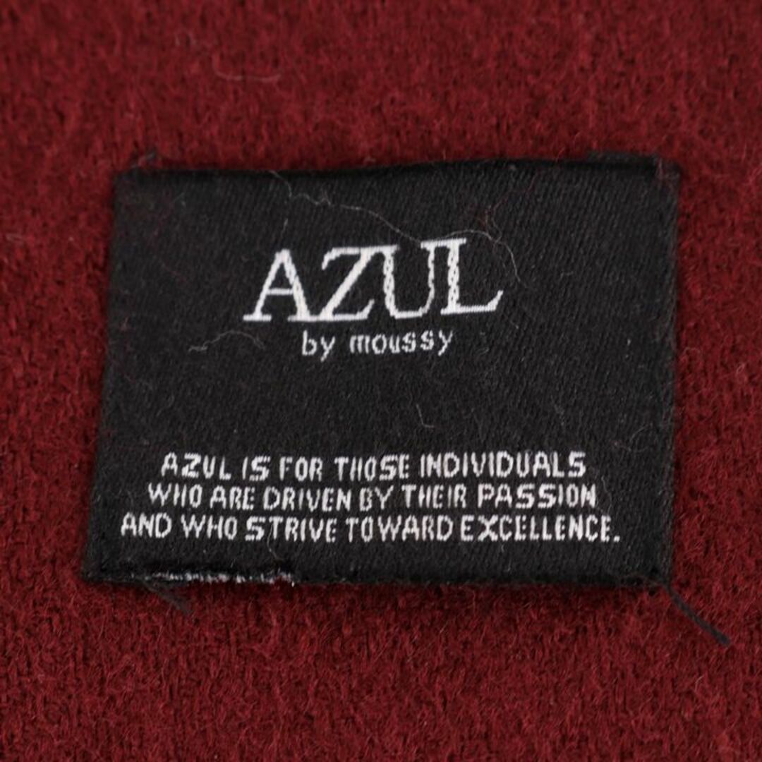 AZUL by moussy(アズールバイマウジー)のアズールバイマウジー マフラー ストール 無地 フリンジ ブランド 小物 レディース ワインレッド AZUL by moussy レディースのファッション小物(マフラー/ショール)の商品写真