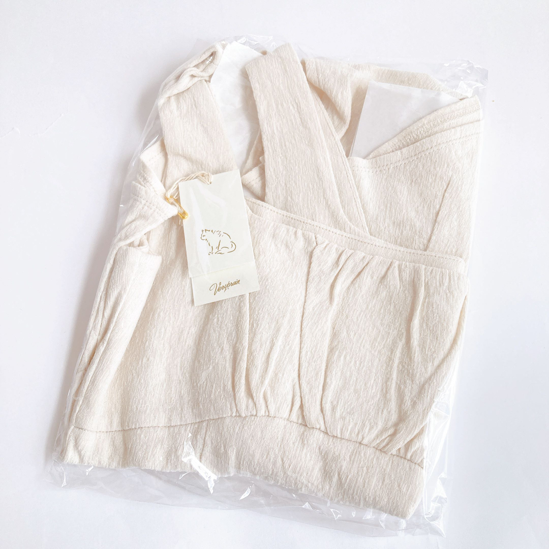 Verybrain(ベリーブレイン)の【Very brain】Crepe Jersey Bodysuit《Ivory》 レディースのトップス(カットソー(半袖/袖なし))の商品写真