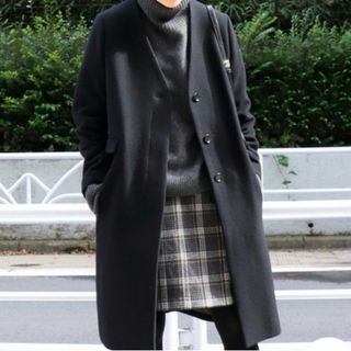 美品 SLOBE IENA*ウールカシミヤフーデッドロングコート