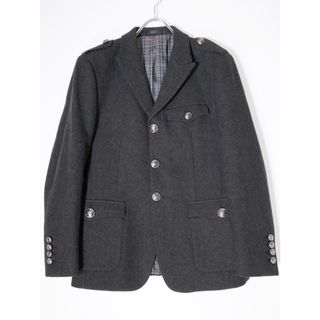 バーバリーブラックレーベル(BURBERRY BLACK LABEL)のBURBERRY BLACK LABELバーバリーブラックレーベル ホースマーク刻印メタルボタン 裏地チェック ウールミリタリージャケット【S】【MJKA73160】(その他)